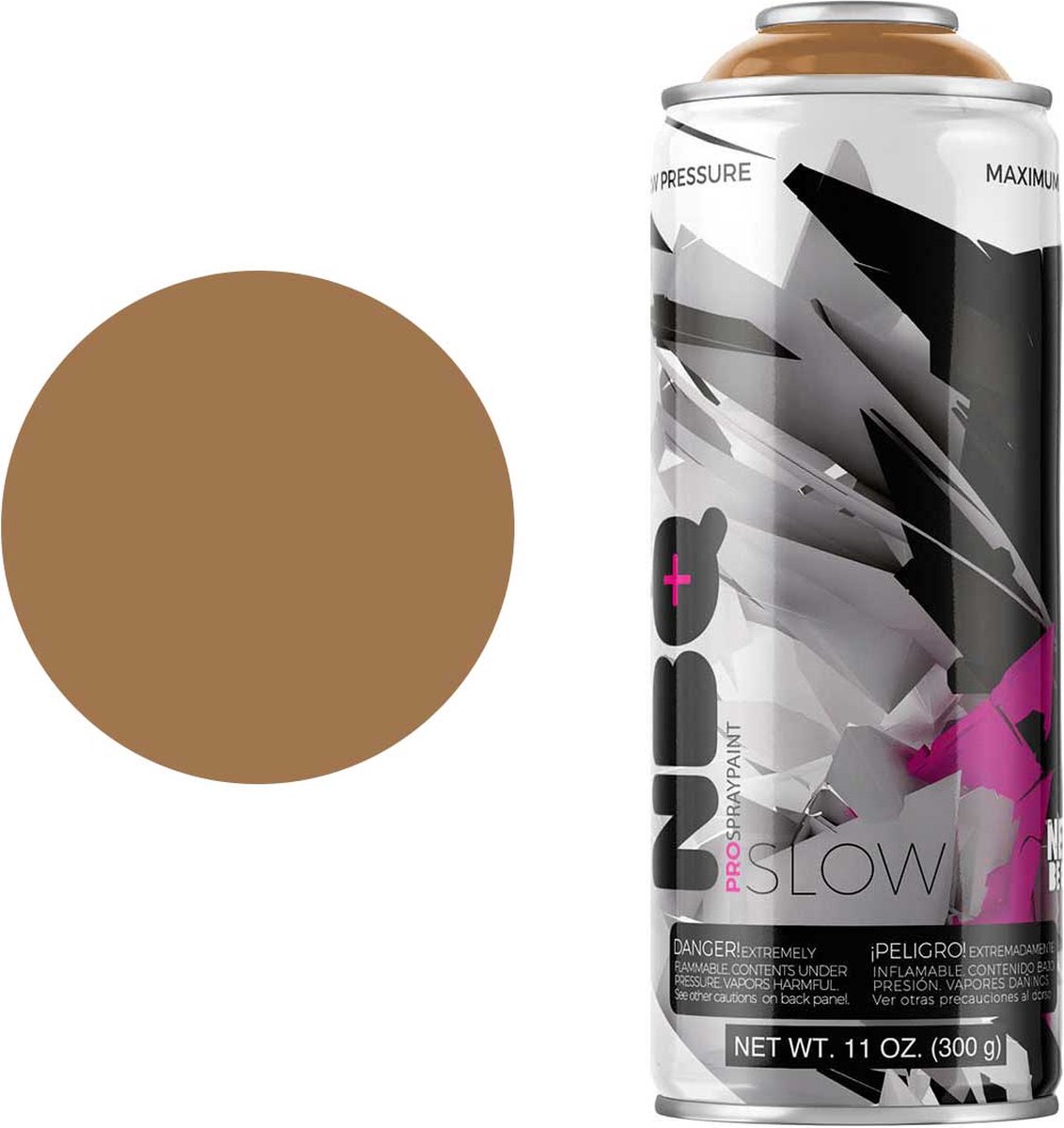 NBQ Slow - Spuitbus verf - 400ml - Matte afwerking - Hoge druk - MARRON HAYA / BEECH BROWN