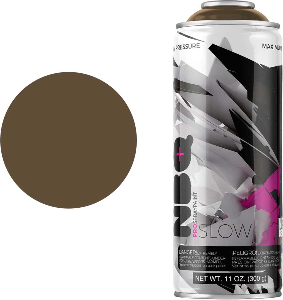 NBQ Slow - Spuitbus verf - 400ml - Matte afwerking - Hoge druk - MARRON ROCA / ROCK BROWN