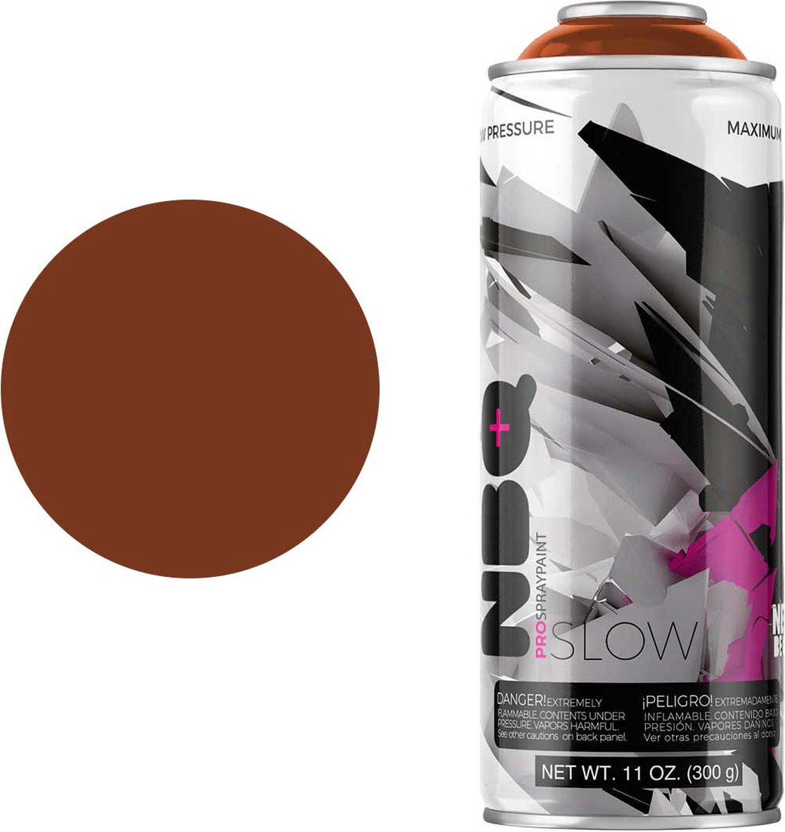 NBQ Slow - Spuitbus verf - 400ml - Matte afwerking - Hoge druk - MARRON TEJADO / ROOF BROWN