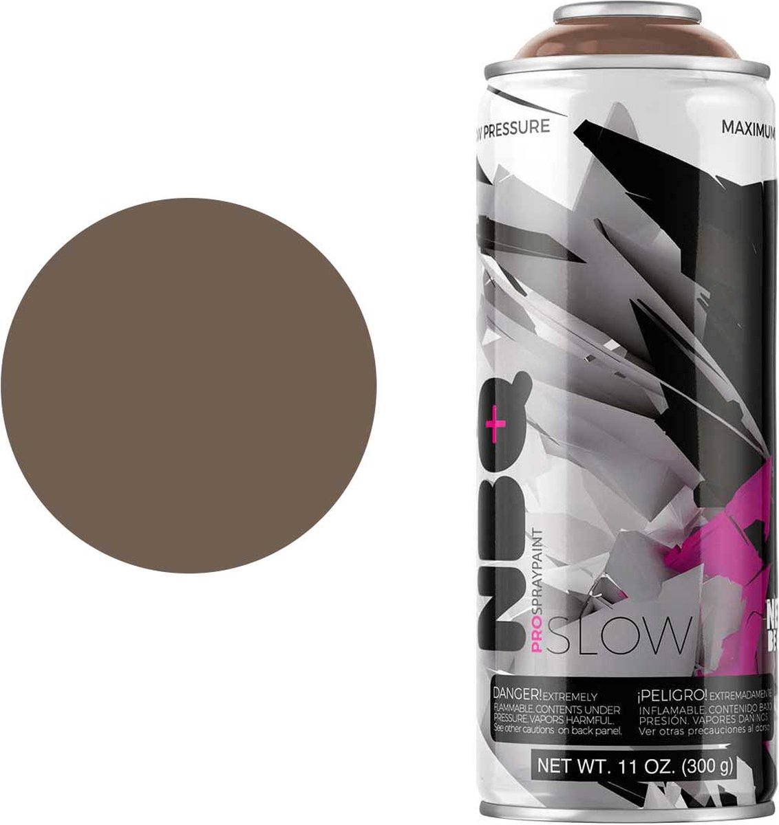 NBQ Slow - Spuitbus verf - 400ml - Matte afwerking - Hoge druk - MARRÓN ROÑA / DIRT BROWN