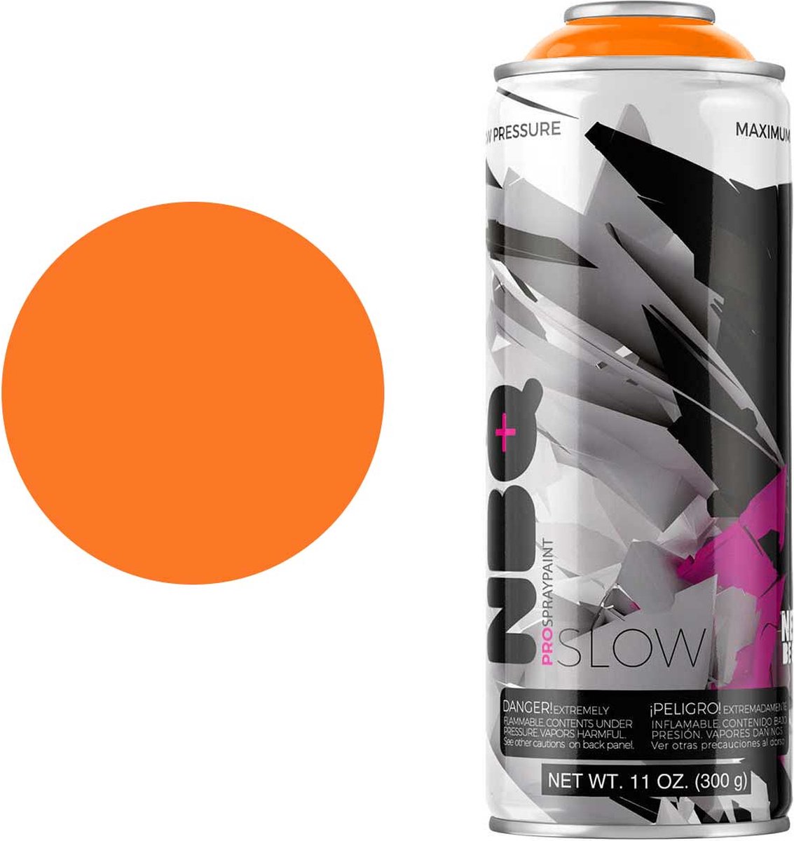 NBQ Slow - Spuitbus verf - 400ml - Matte afwerking - Hoge druk - NARANJA CON / WITH ORANGE