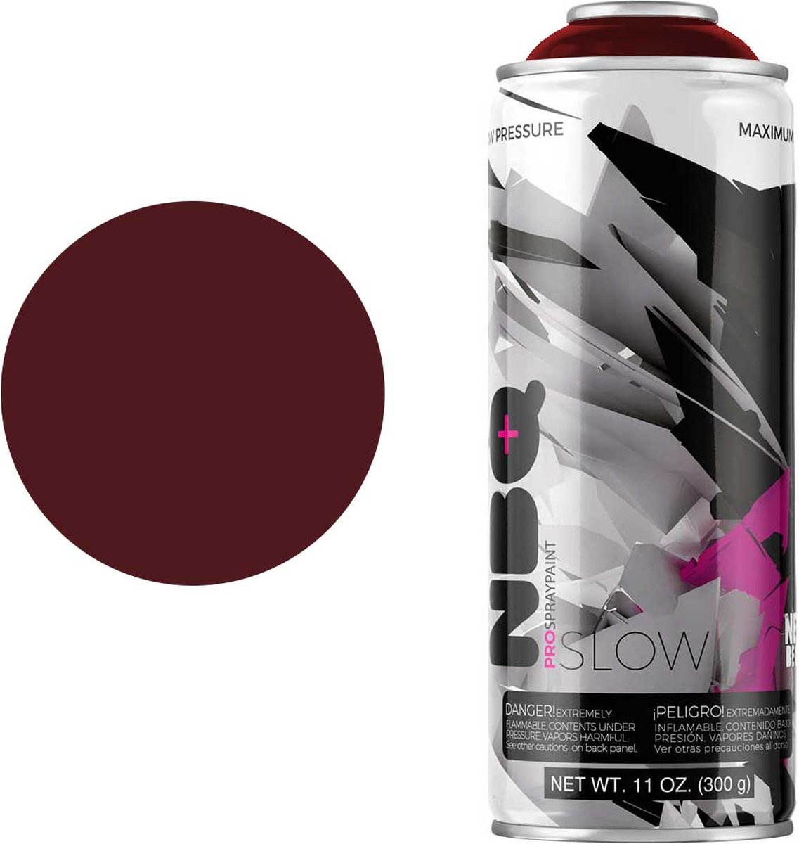 NBQ Slow - Spuitbus verf - 400ml - Matte afwerking - Hoge druk - ROJO VINO / WINE RED