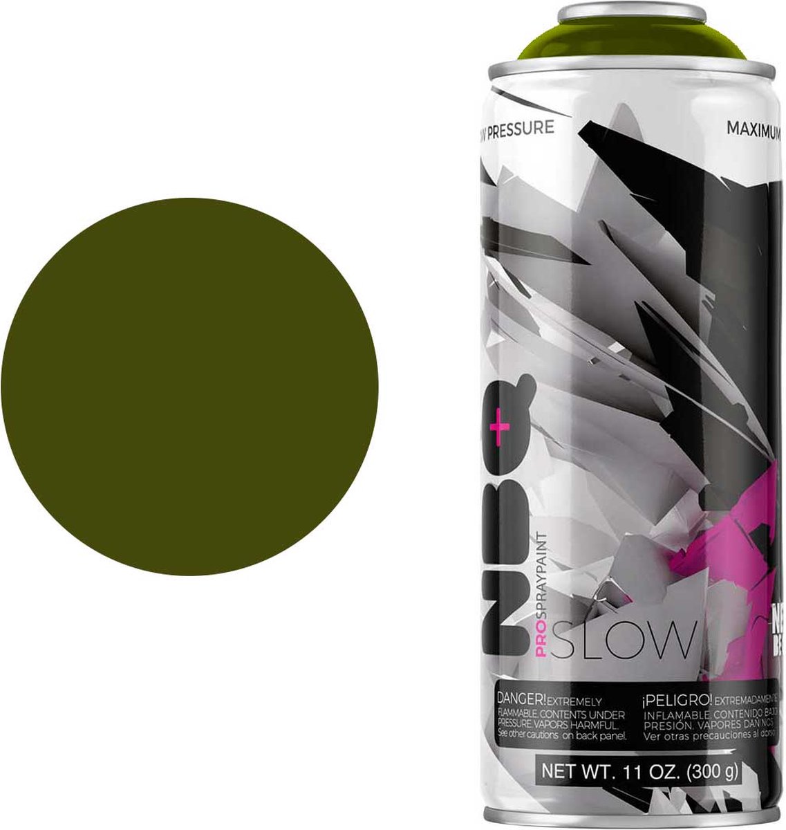 NBQ Slow - Spuitbus verf - 400ml - Matte afwerking - Hoge druk - VERDE CAMU / CAMUFLAGE GREEN