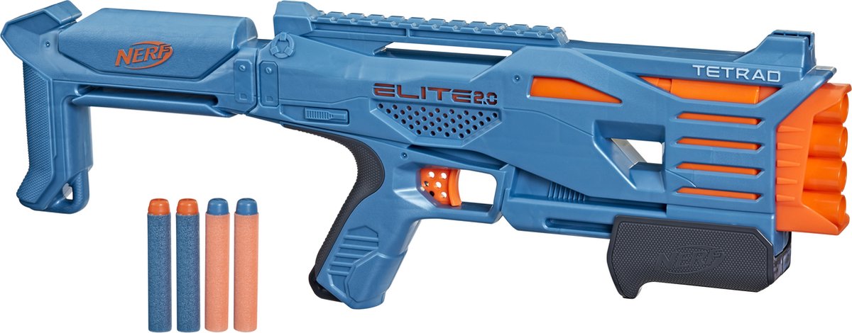 Nerf Elite 2.0 Tetrad QS-4, Speelgoedblaster, 8 jaar, 99 jaar, 385 g