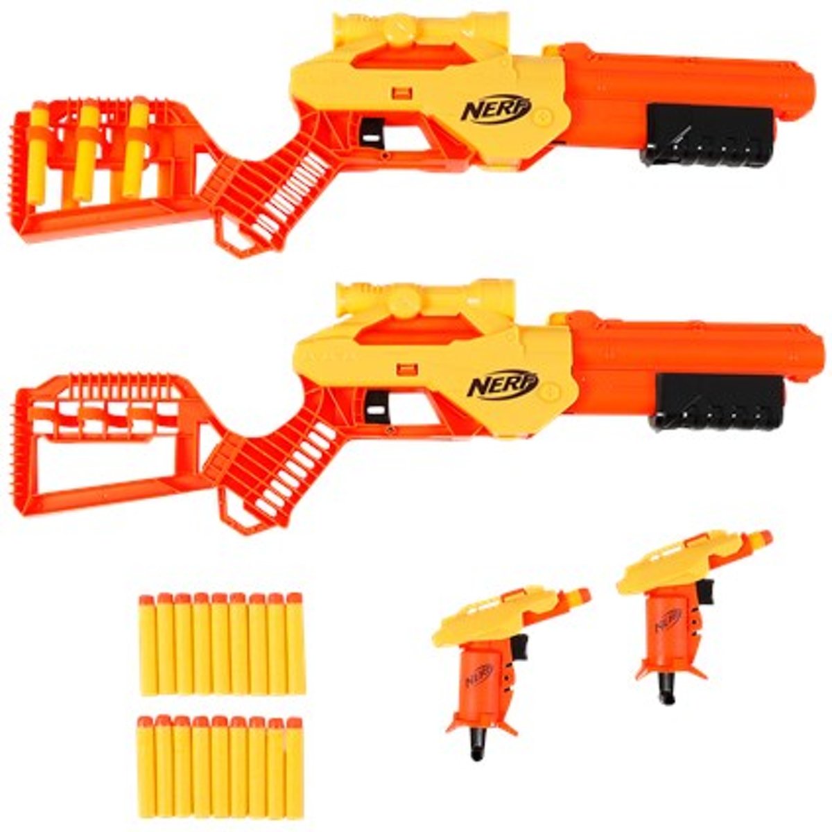 Nerf speelgoedpistool 2x Alpha Strike Lynx SD-1 & 2x Stinger SD-1 multipack - 4 verschillende pistolen + 26 Stuks Pijlen