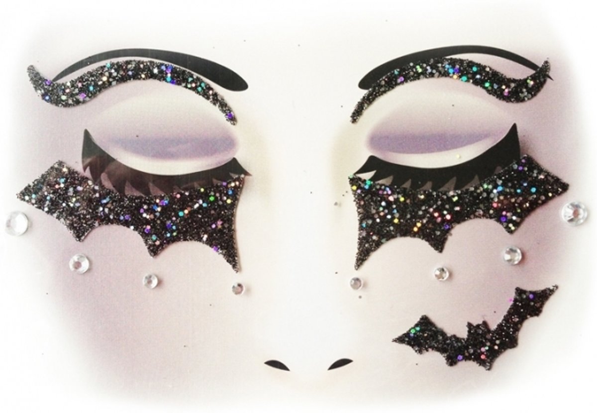 Face Art Decor Glitter Sticker Batman