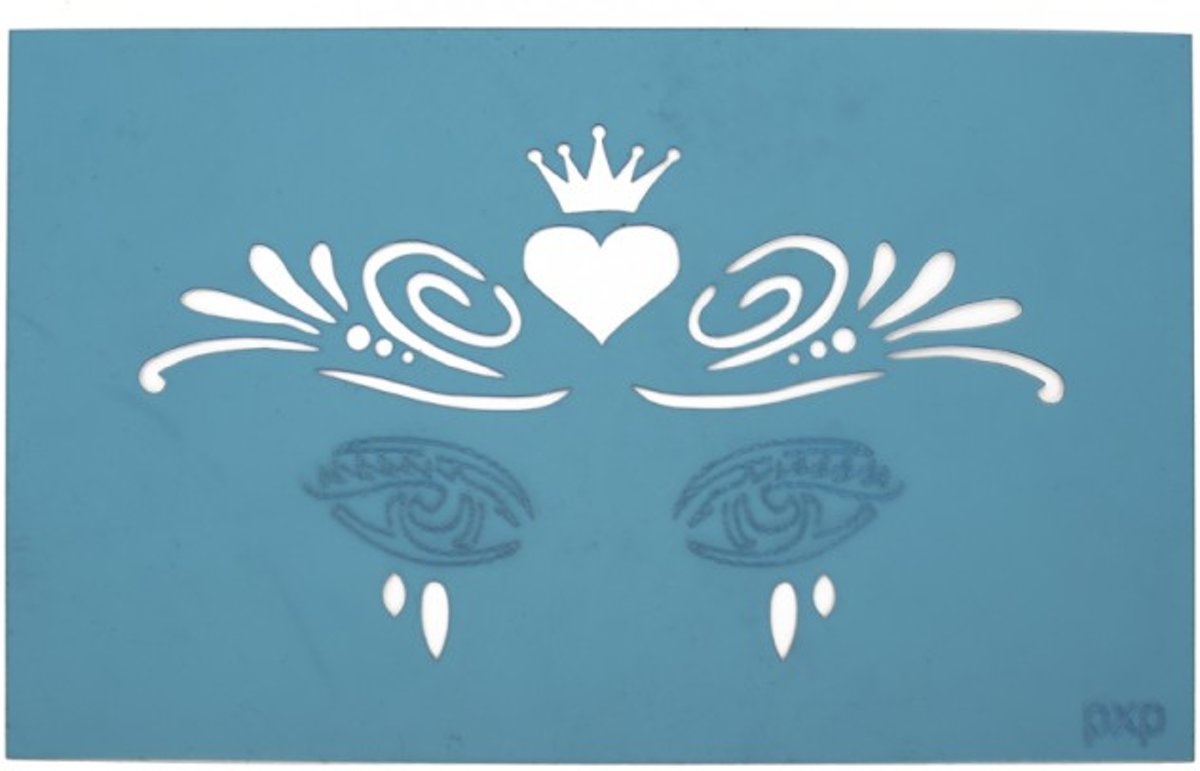 Schmink Sjabloon / Face Paint Sjabloon Heart / Crown / Hart / Kroon