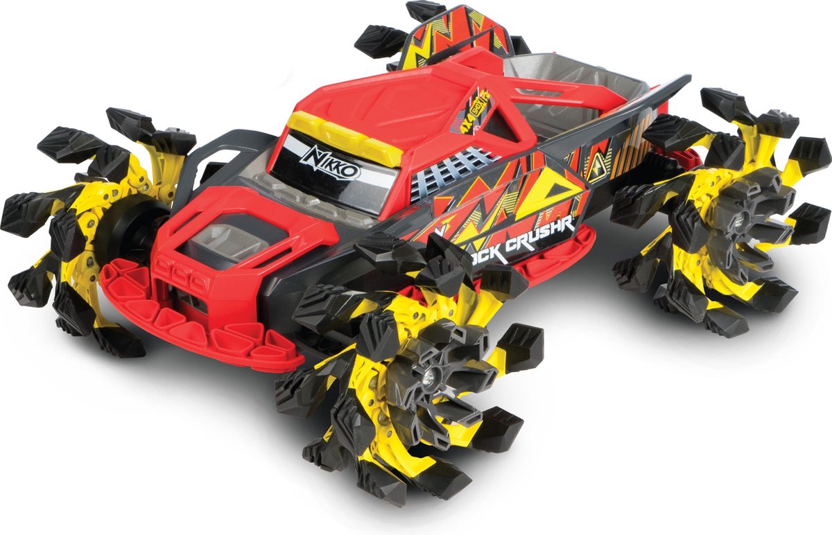   RC 10212 Rock CrushR, Bestuurbare Auto RC Auto, Offroad Voertuig tot 14 km/h, Automatisch Uitschuifbare Wielen, Extra Grip, 100 m Bereik, 2,4 GHz, Voor Kinderen vanaf 6 Jaar & Volwassenen, ca. 33 cm, Rood