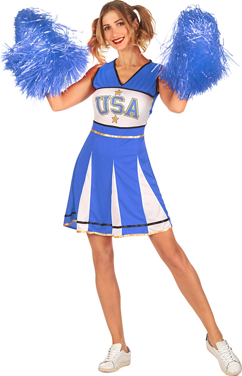 NINGBO PARTY SUPPLIES - USA cheerleader kostuum blauw dames - M