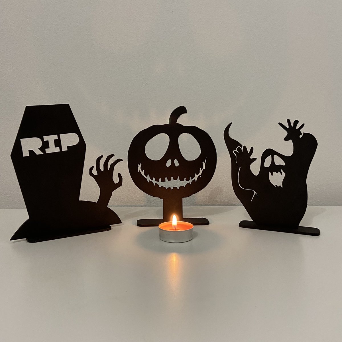 Halloween decoratie - theelicht spookschaduw - horror halloween versiering