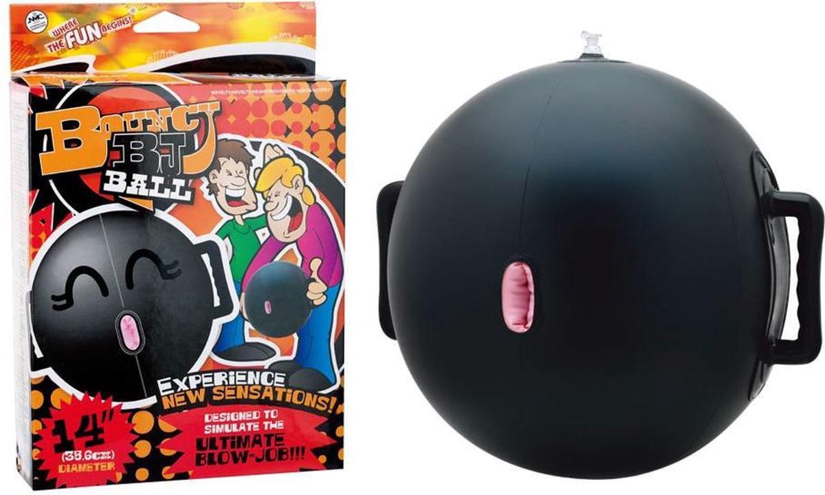 NMC - Bouncy BJ Ball - Bpuncy Blow Job Ball - Opblaas Ball met open gat - (Dia 35.6 cm)