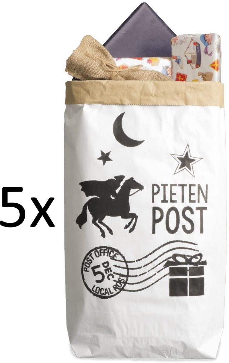 5x Papieren Sinterklaas Zak XL 55x65x25 cm