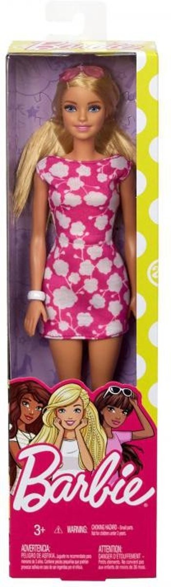 Barbie blond met roze zomerjurk