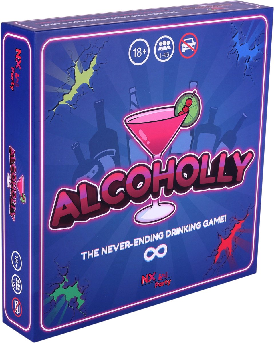 NX Party - ALCOHOLLY - Drinking game - Engelstalig - Boardgames - Drankspel