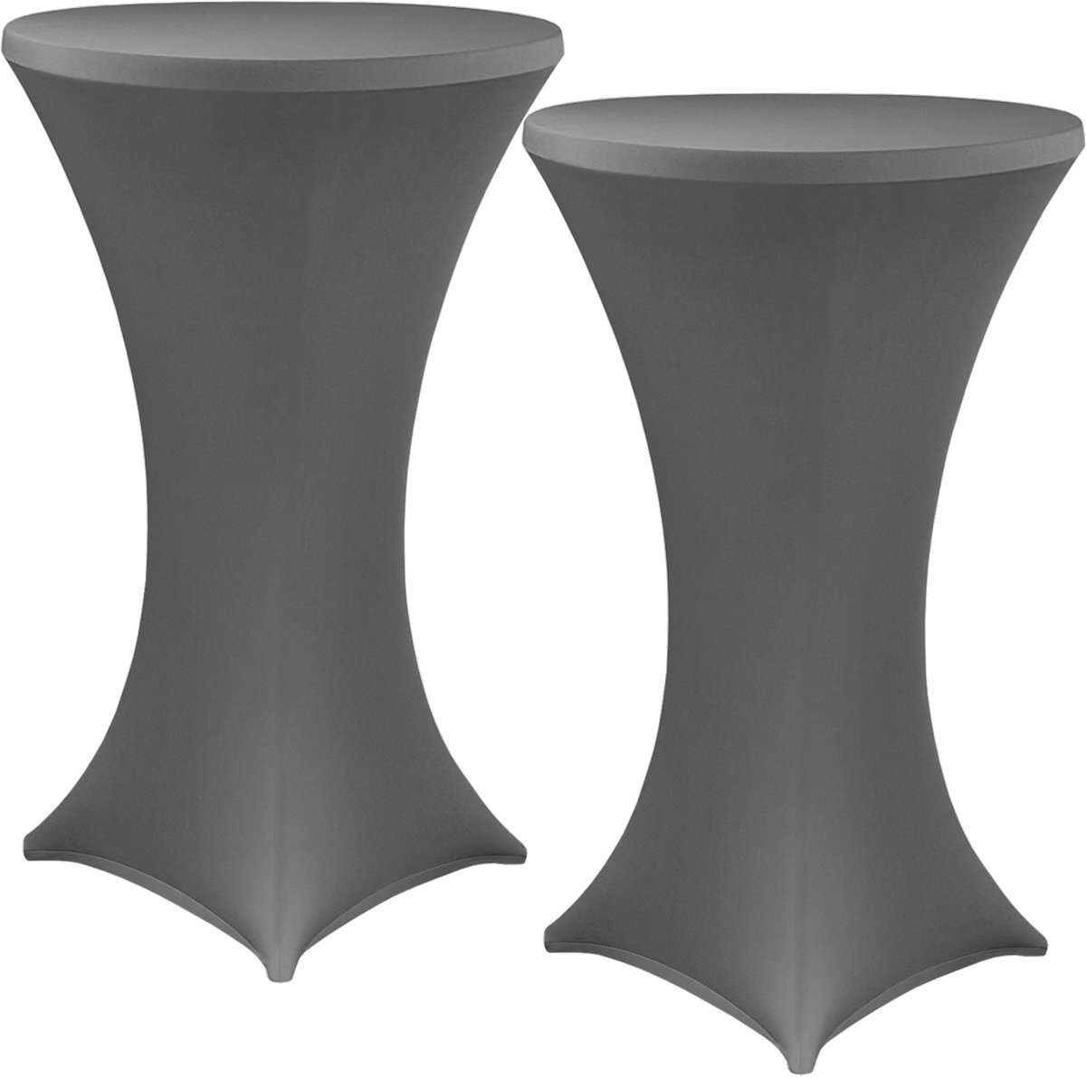   Sta-tafelhoes  Gala Antraciet Ø 60-65 cm - Set van 2 - Elastische premium stretchhoezen voor standaard bistro- & statafels - Rekbare tafelbekleding