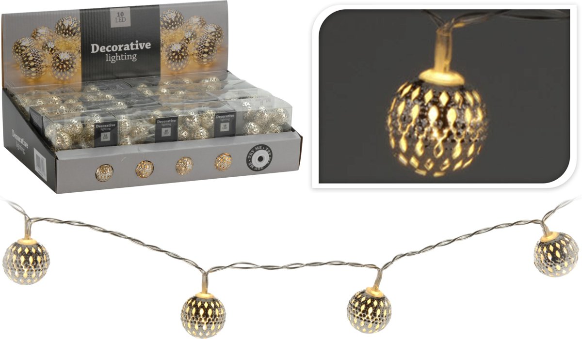 5 stuks! Led lampjes met metalen zilver Nampook