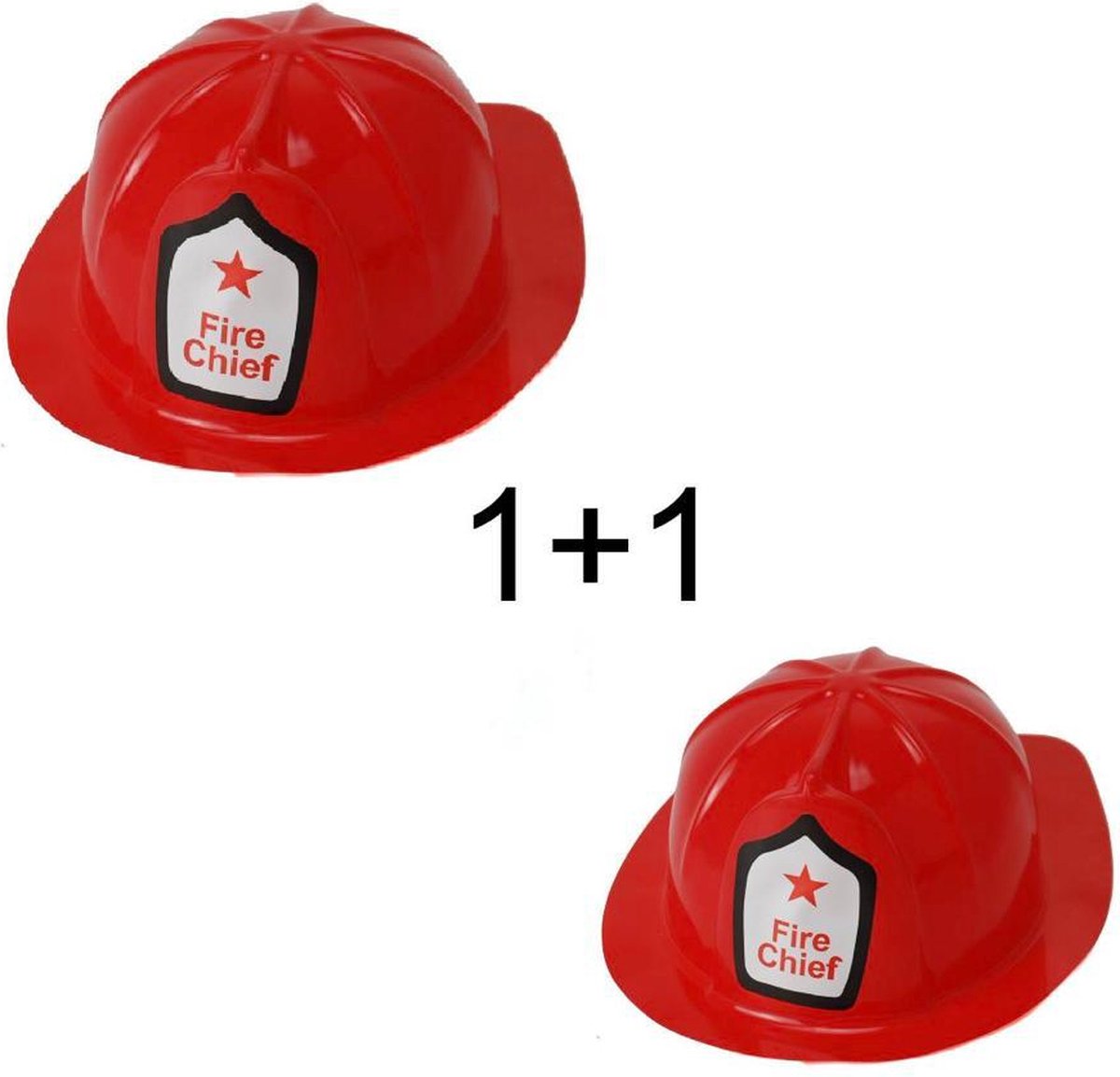 Narvie 10 x brandweerhelm kind - brandweermannenhelm - helm brandweer - kinderen – rood