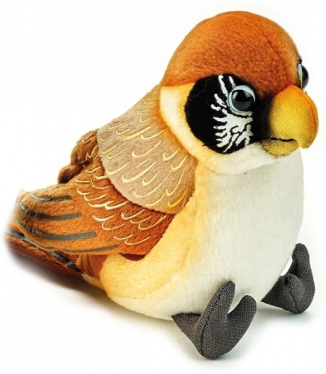 Pluche kruisbek vogel knuffel 14 cm - knuffeldier