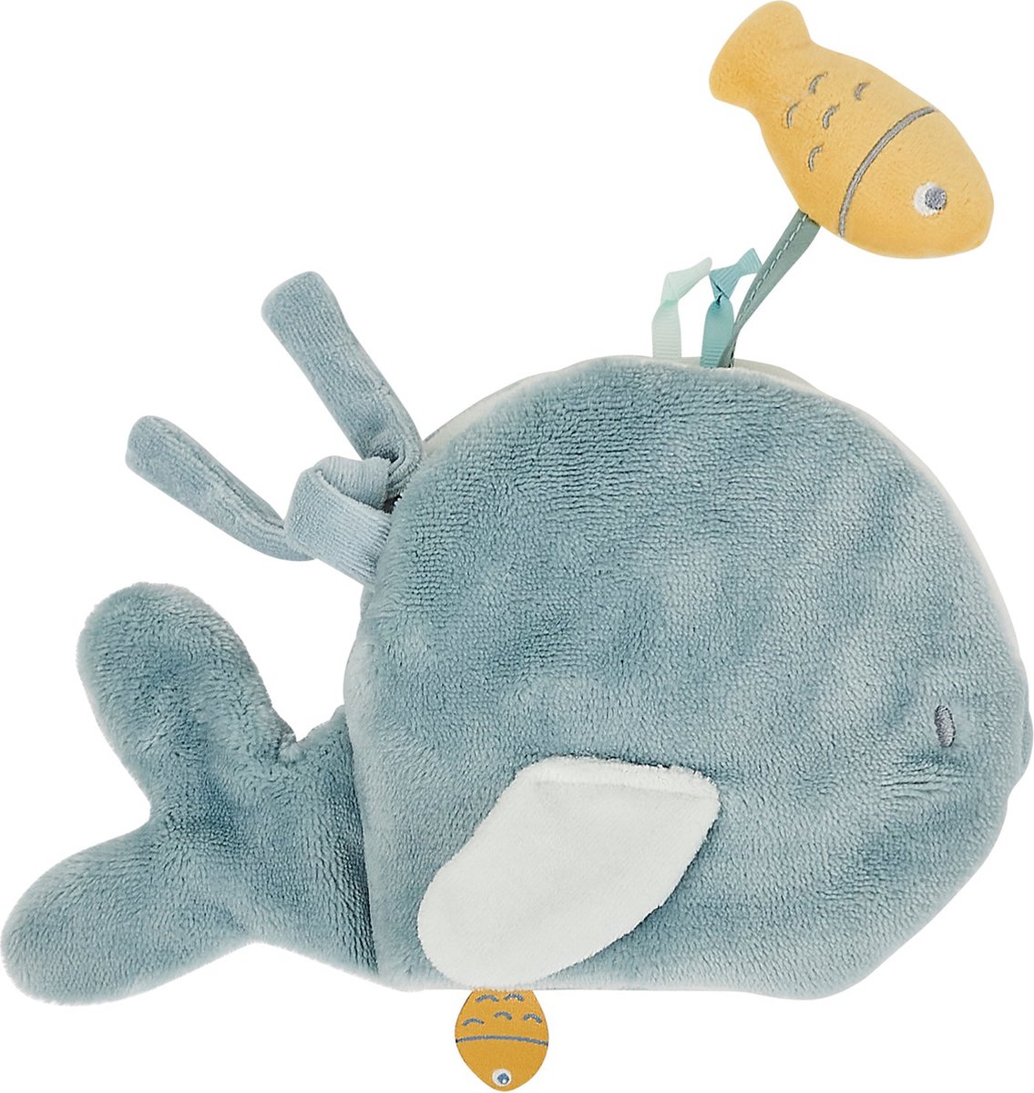 Nattou Baby Activiteitenboekje - Walvis - Romeo, Jules en Sally - 15 cm - Marmergroen