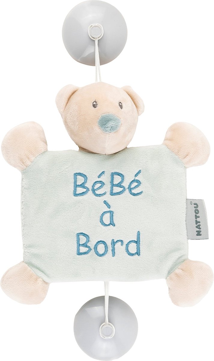 Nattou Baby on Board met Zuignappen - Romeo, Jules & Sally - Groen