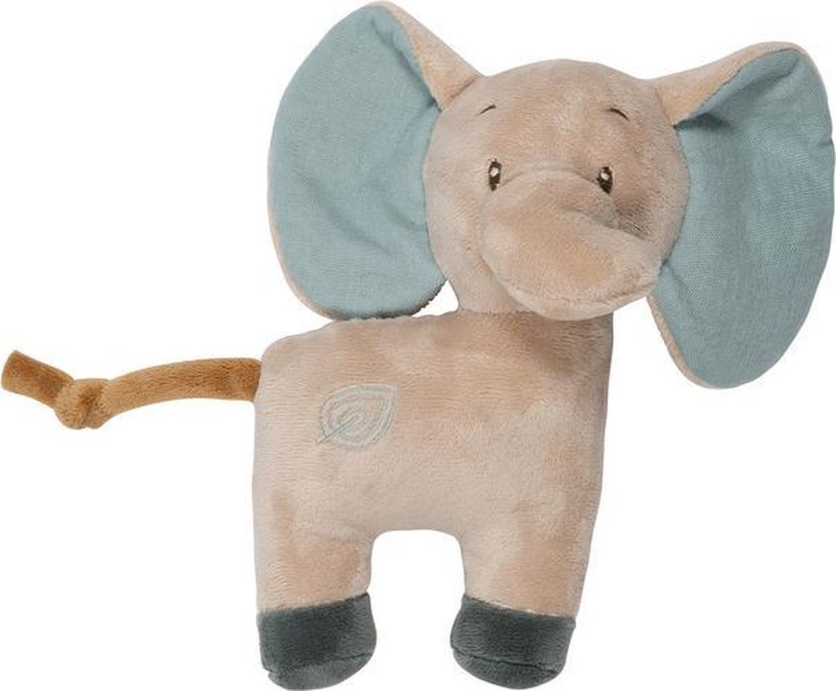 Nattou Olifant Axel - Rammelaar - 19x16 cm - Groen/Beige