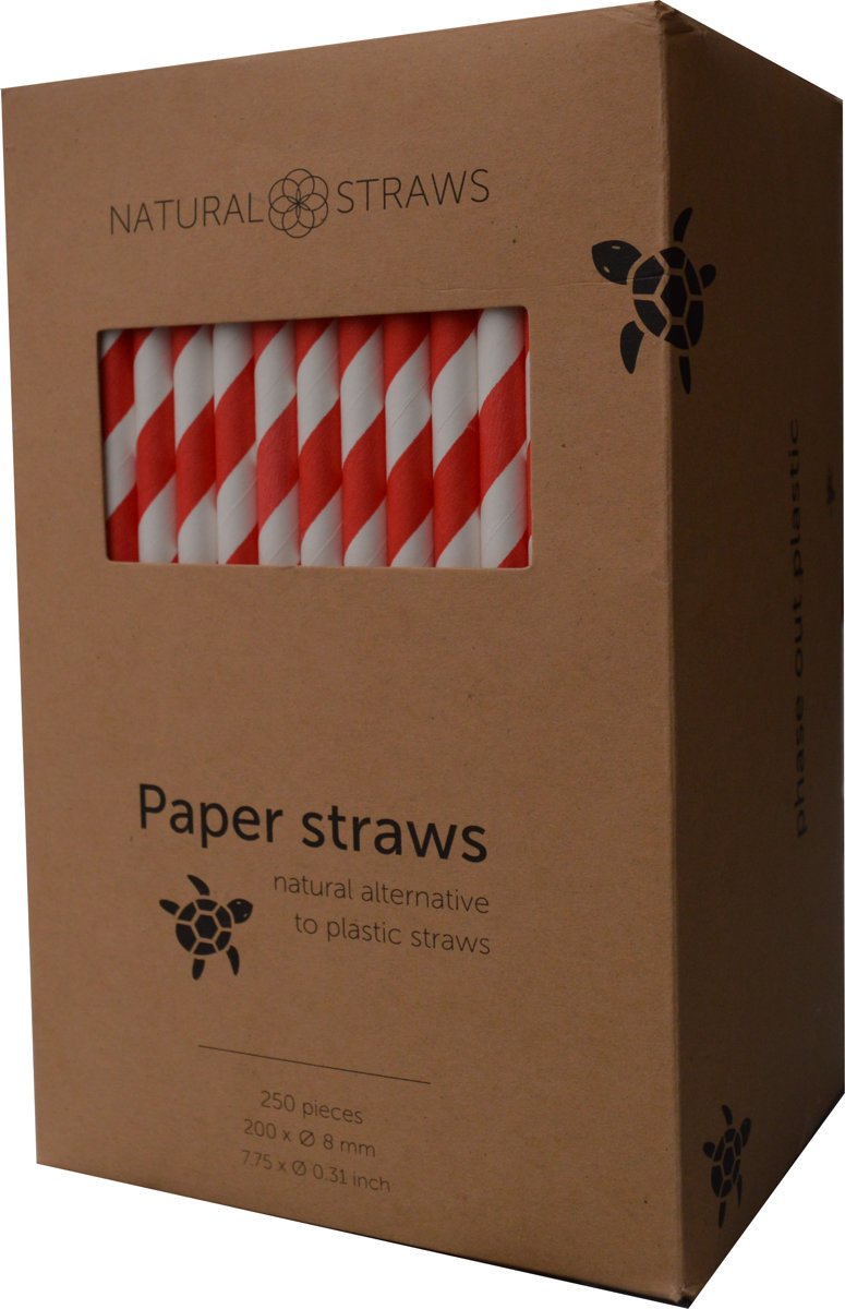 rood gestreepte papieren Natural Straws