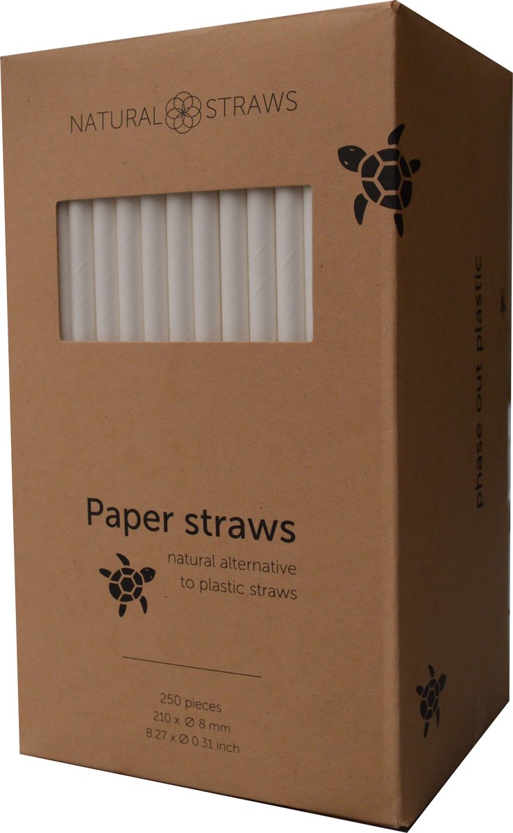 witte papieren Natural Straws