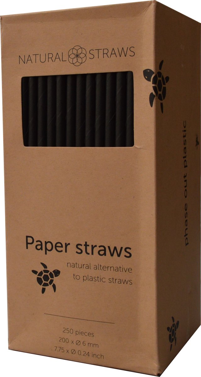 zwarte papieren Natural Straws