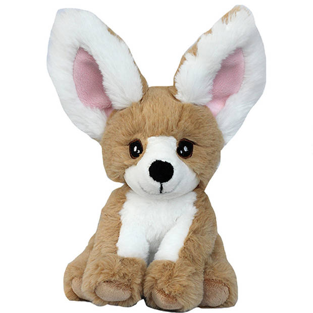   pluche fennec woestijnvos knuffeldier - zittend - 17 cm - Knuffel bosdieren