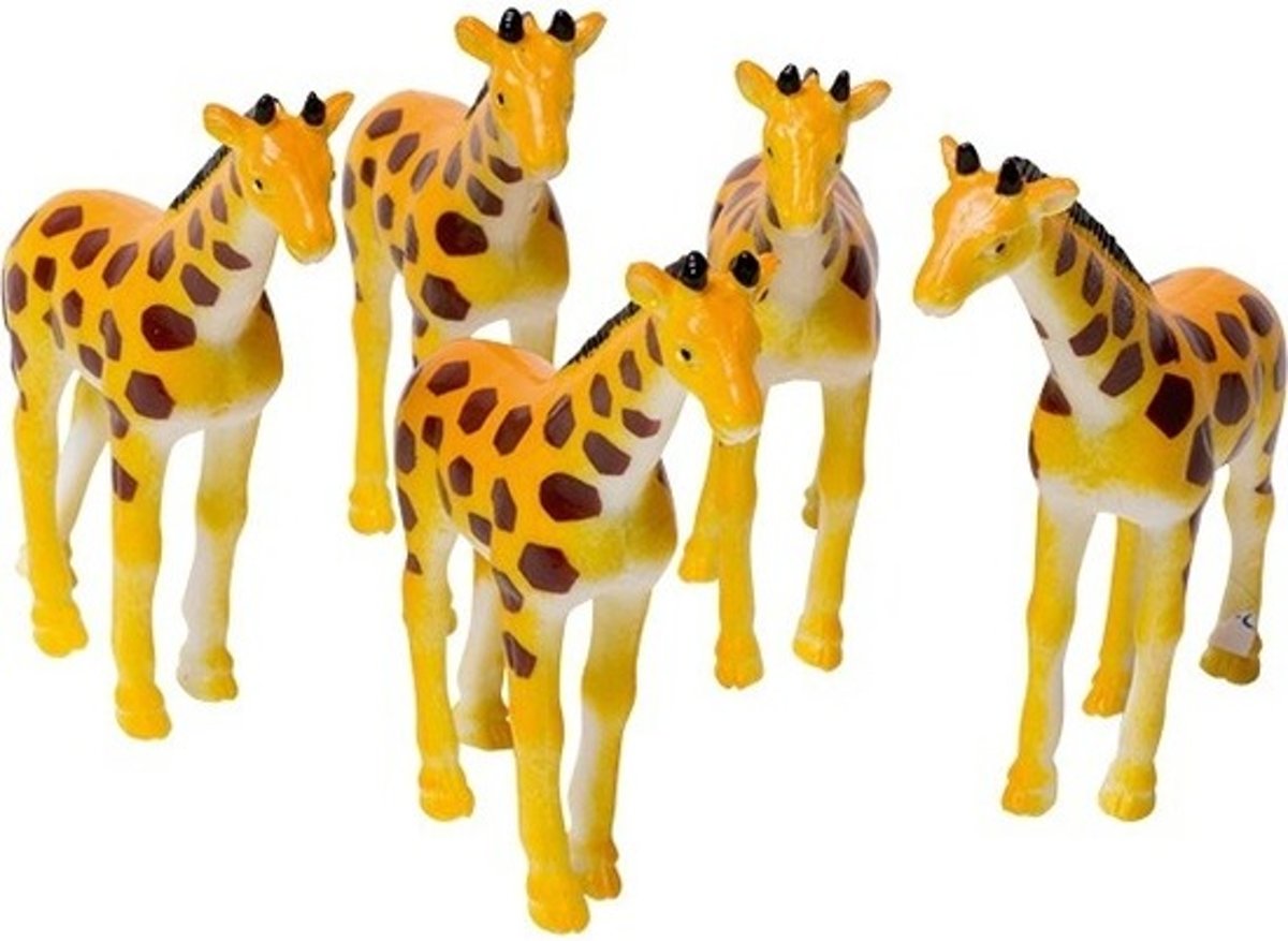 Kunststof speelfiguurtje gevlekte giraffe 7 cm - Giraffen Afrikaanse dieren  - Speelgoed voor kinderen