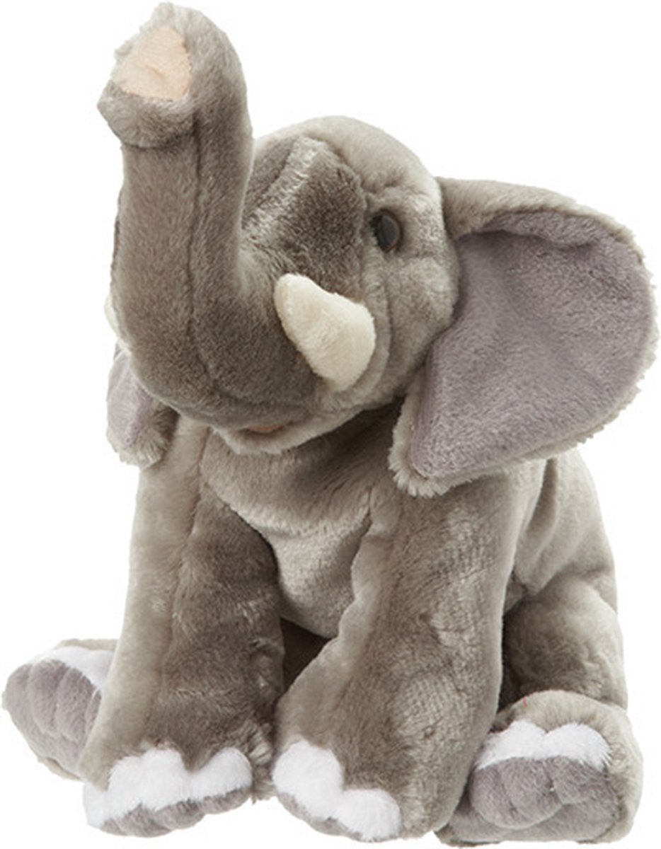 Pluche Afrikaanse Olifant knuffel van 22 cm - Dieren speelgoed knuffels cadeau - Wilde dieren