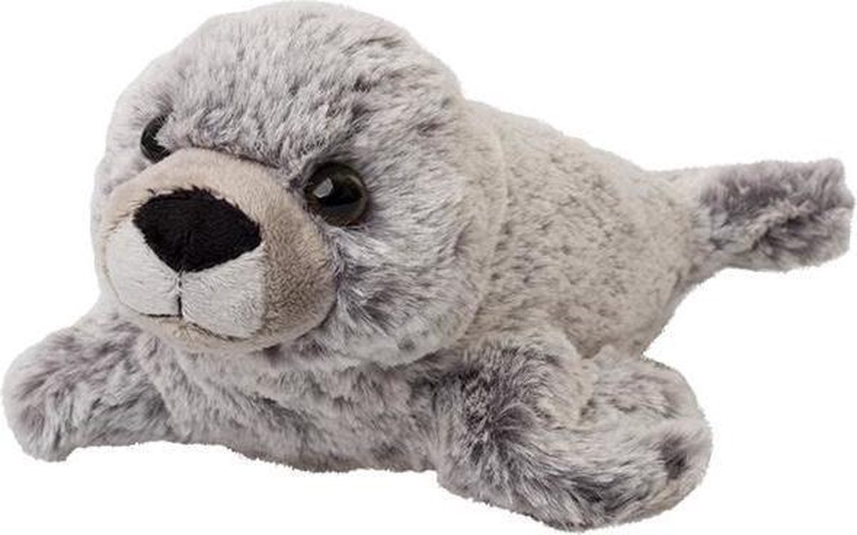 Pluche grijze zeehond knuffel van 22 cm - Kinderen speelgoed - Dieren knuffels cadeau - zeehonden