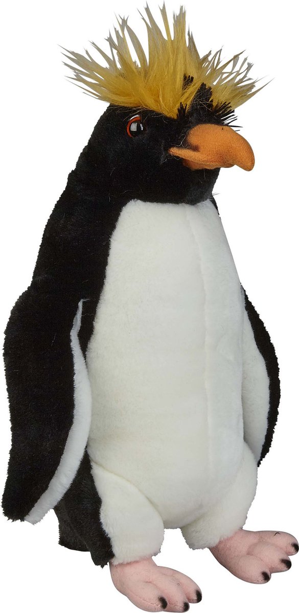 Pluche kleine knuffel dieren Rockhopper Pinguin van 32 cm - Speelgoed knuffels zeedieren - Leuk als cadeau