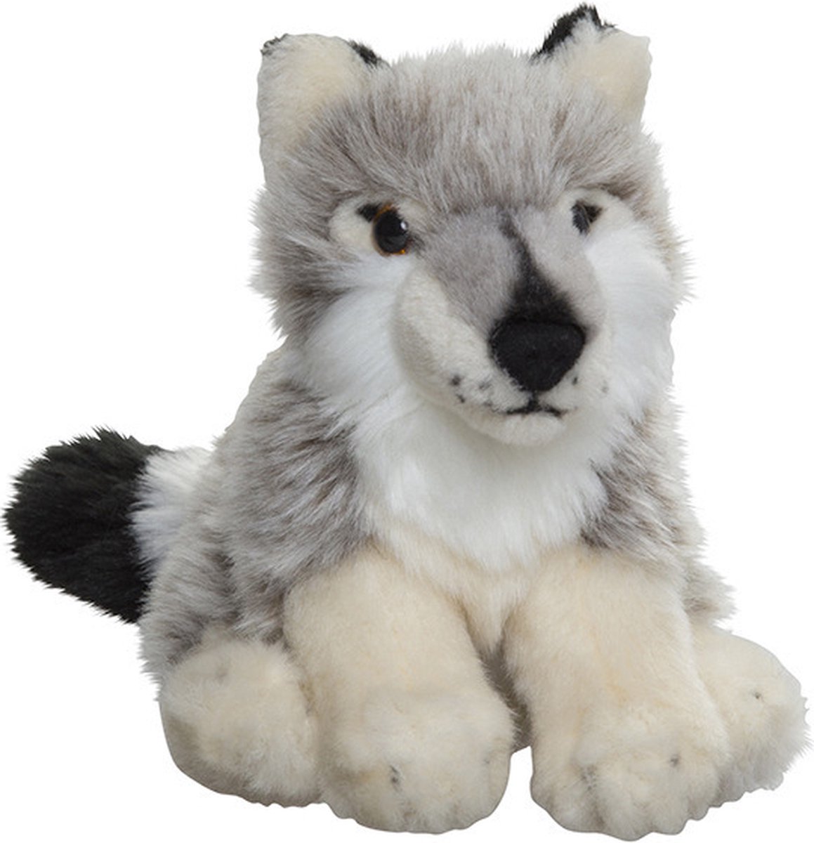 Pluche kleine wolf knuffel van 16 cm - Dieren speelgoed knuffels cadeau - Wolven Knuffeldieren