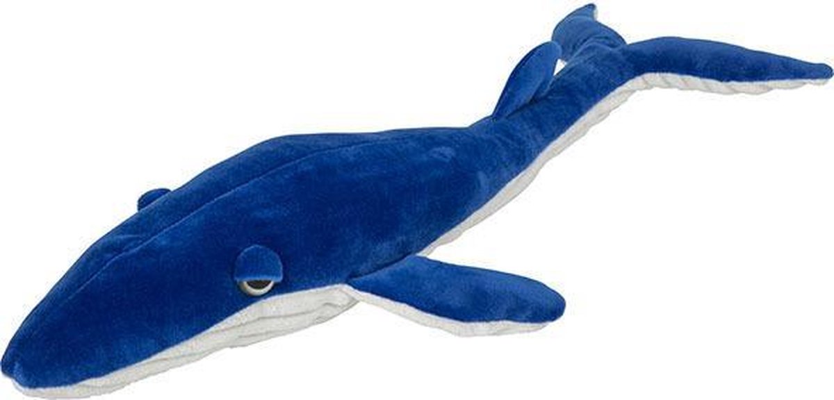 Pluche knuffel blauwe vinvis walvis van 60 cm - Speelgoed knuffeldieren walvissen