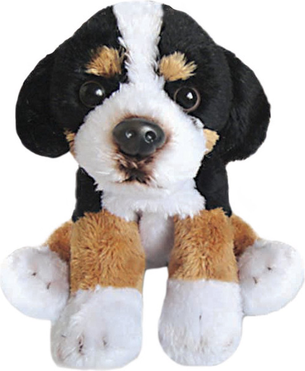 Pluche knuffel dieren Berner Sennen hond 13 cm - Speelgoed knuffelbeesten - Honden soorten