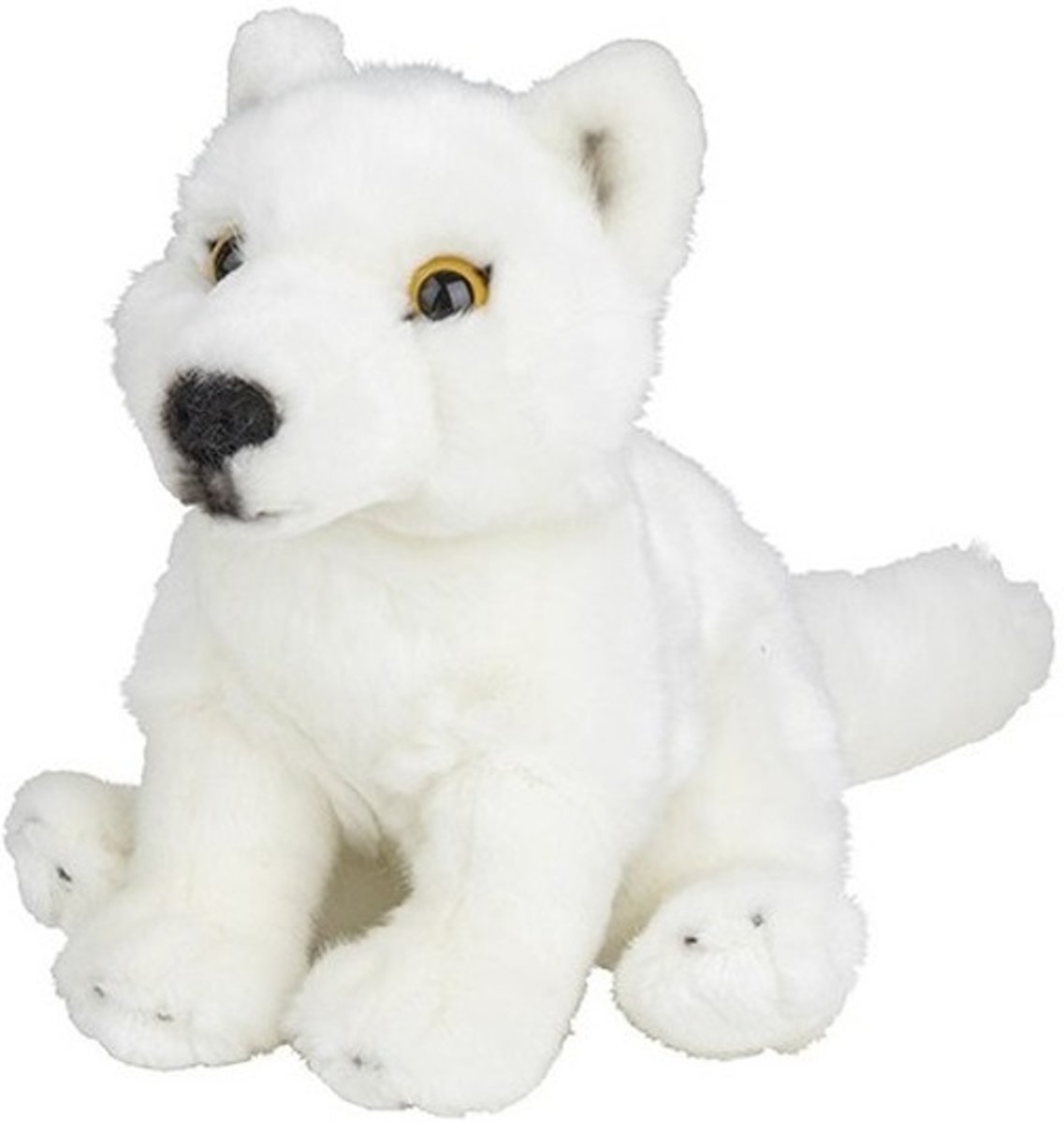 Pluche witte wolf knuffel 18 cm - Wolven wilde dieren knuffels - Speelgoed voor kinderen