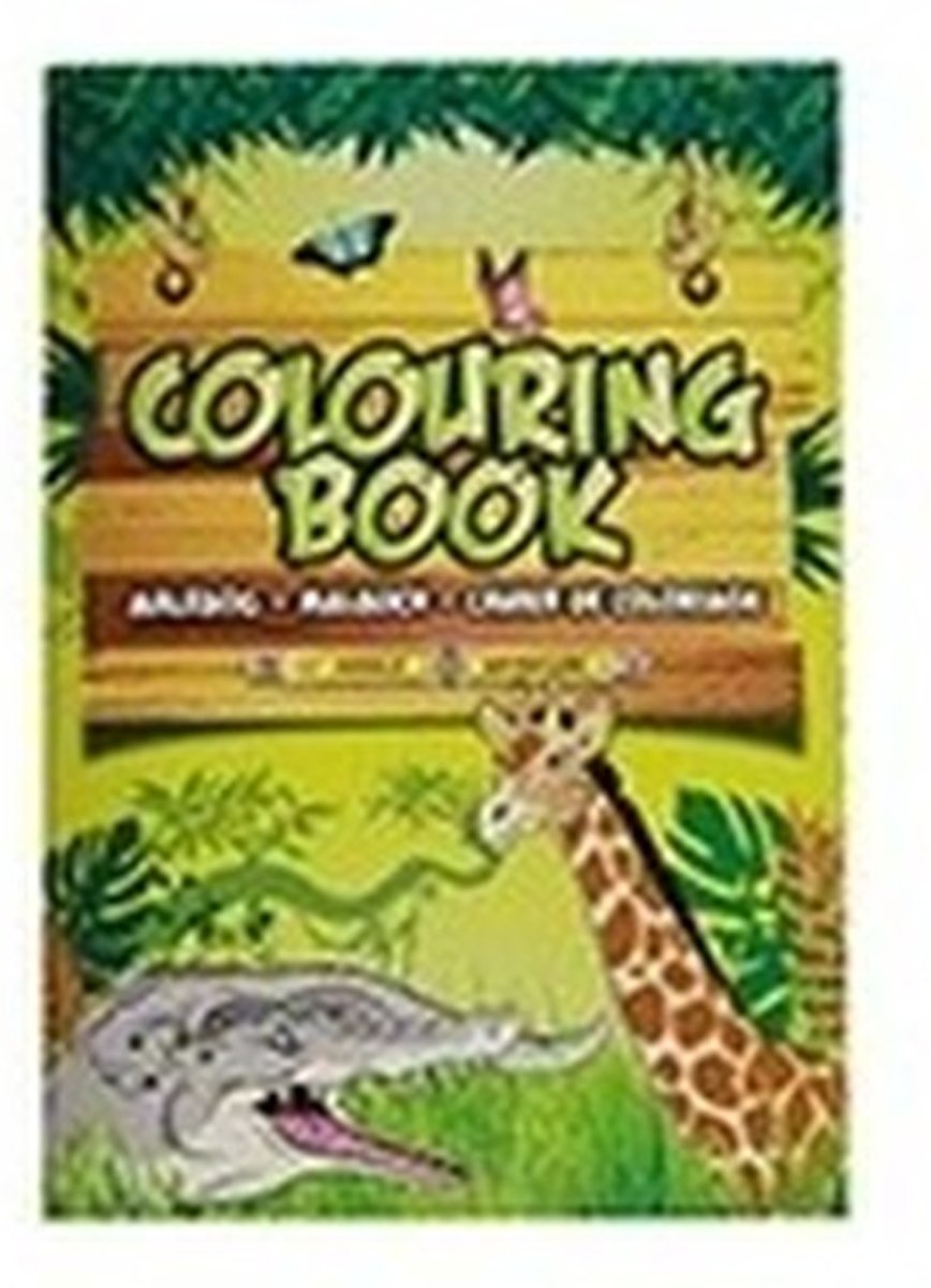 Safari wildlife/wilde dieren thema A4 kleurboek/tekenboek 24 paginas - Jungle dieren - Creatief hobby speelgoed voor kinderen