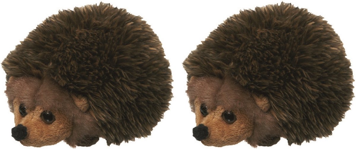 Familie van 2x stuks pluche kleine Egel knuffel van 13 cm - Dieren speelgoed knuffels cadeau - Knuffeldieren