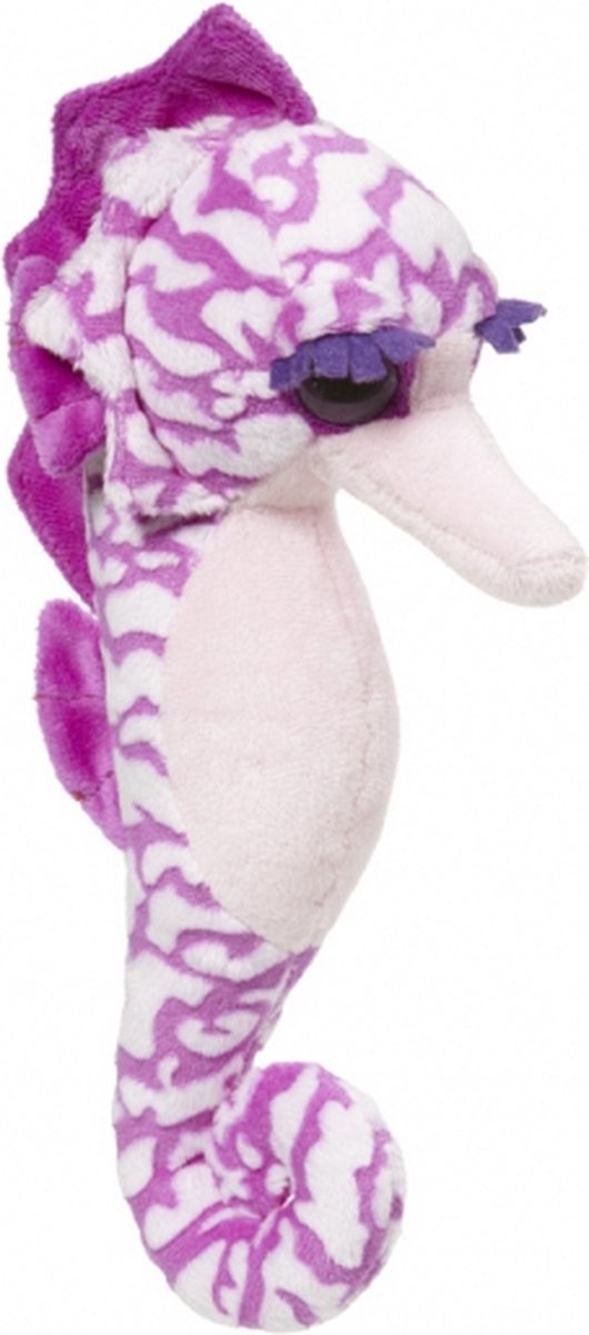 Knuffel zeepaard paars 26 cm