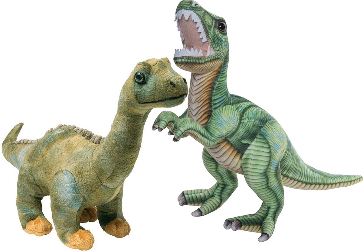 Nature Planet - Dinosaurus knuffels - T-rex 35 cm / Diplodocus 50 cm