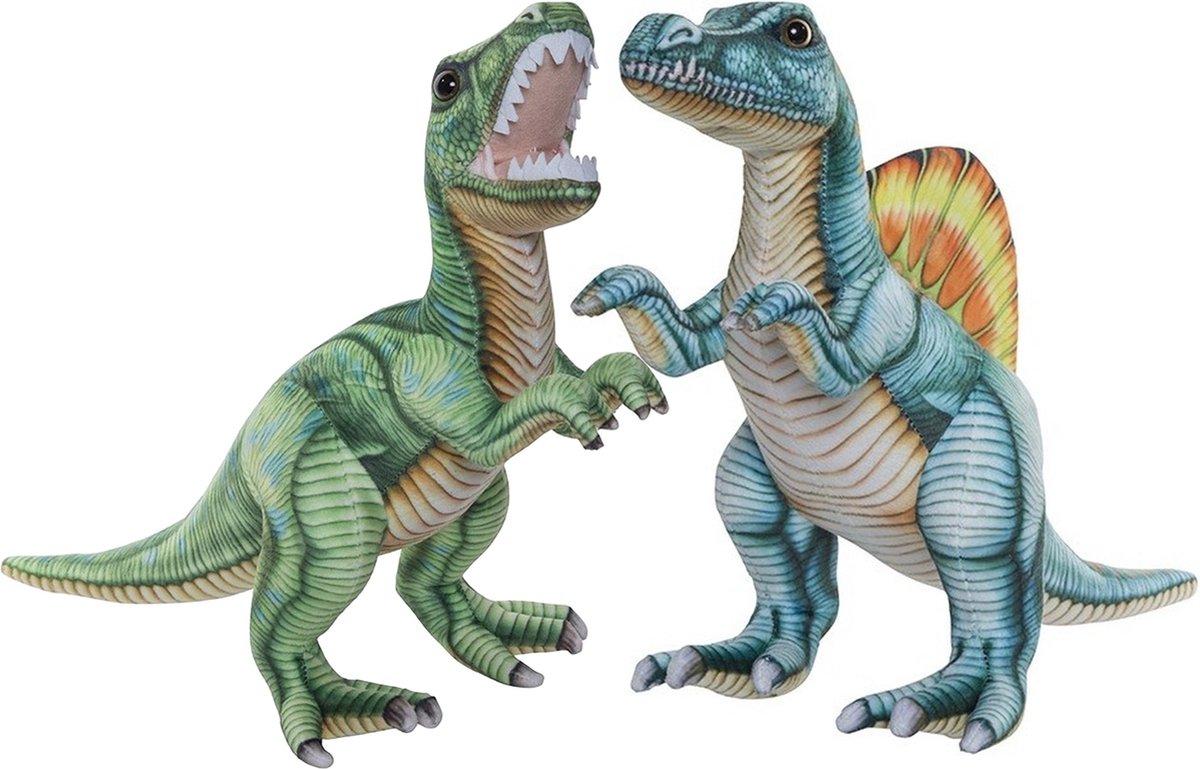 Nature Planet - Dinosaurus knuffels - T-rex 35 cm / Spinosaurus 40 cm