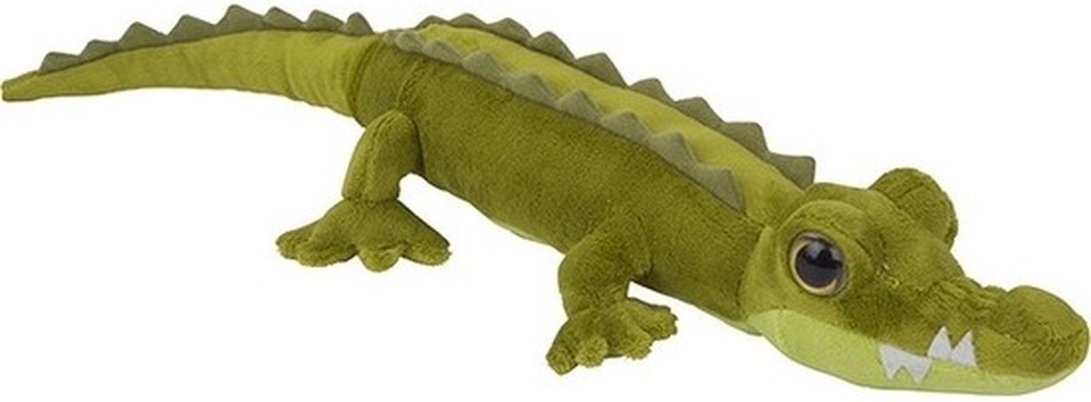 Pluche groene krokodil knuffel 60 cm - Krokodillen wilde dieren knuffels - Speelgoed voor kinderen