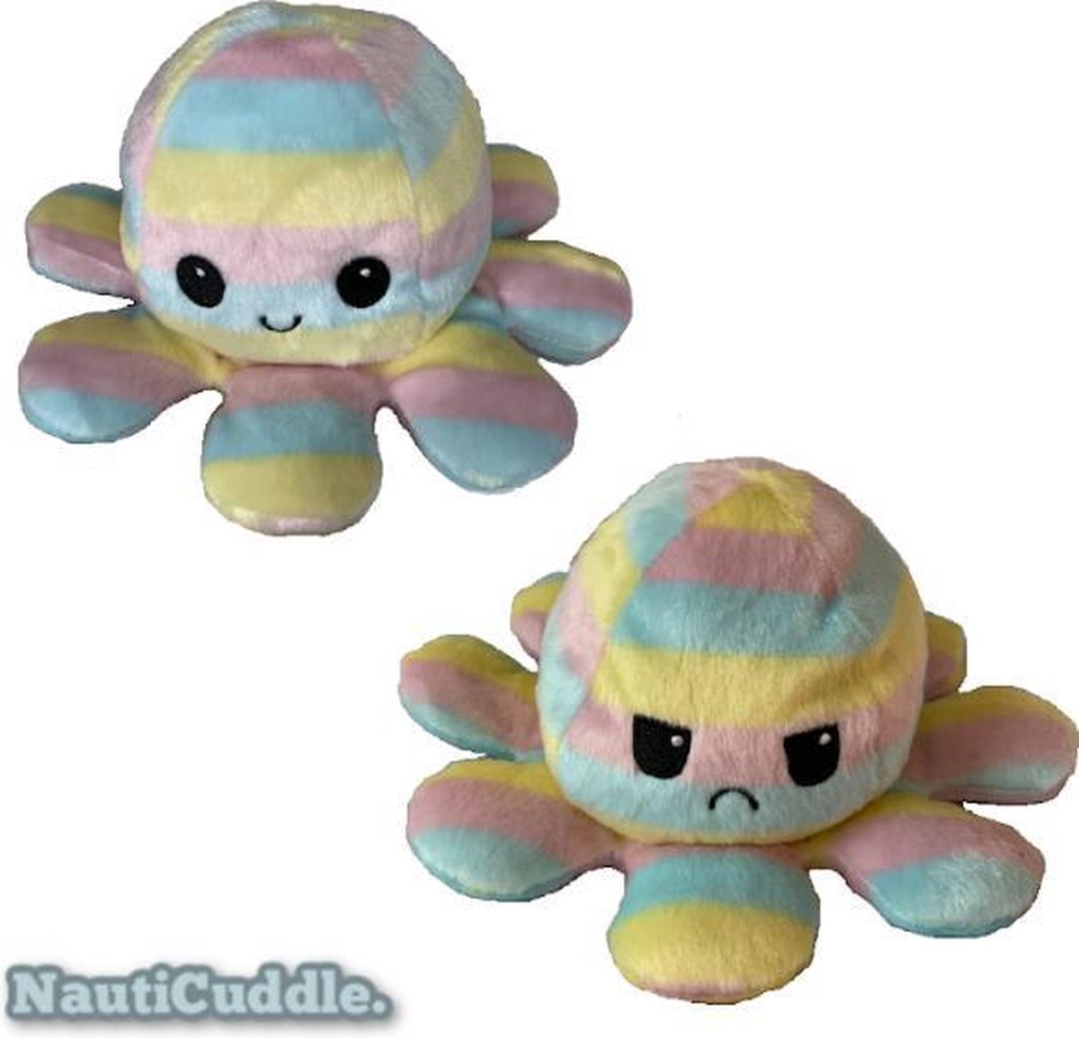 Pluche Octopus - Mood Knuffel Omkeerbaar - Reversible Plush - Blij en Boos - Bekend van TikTok