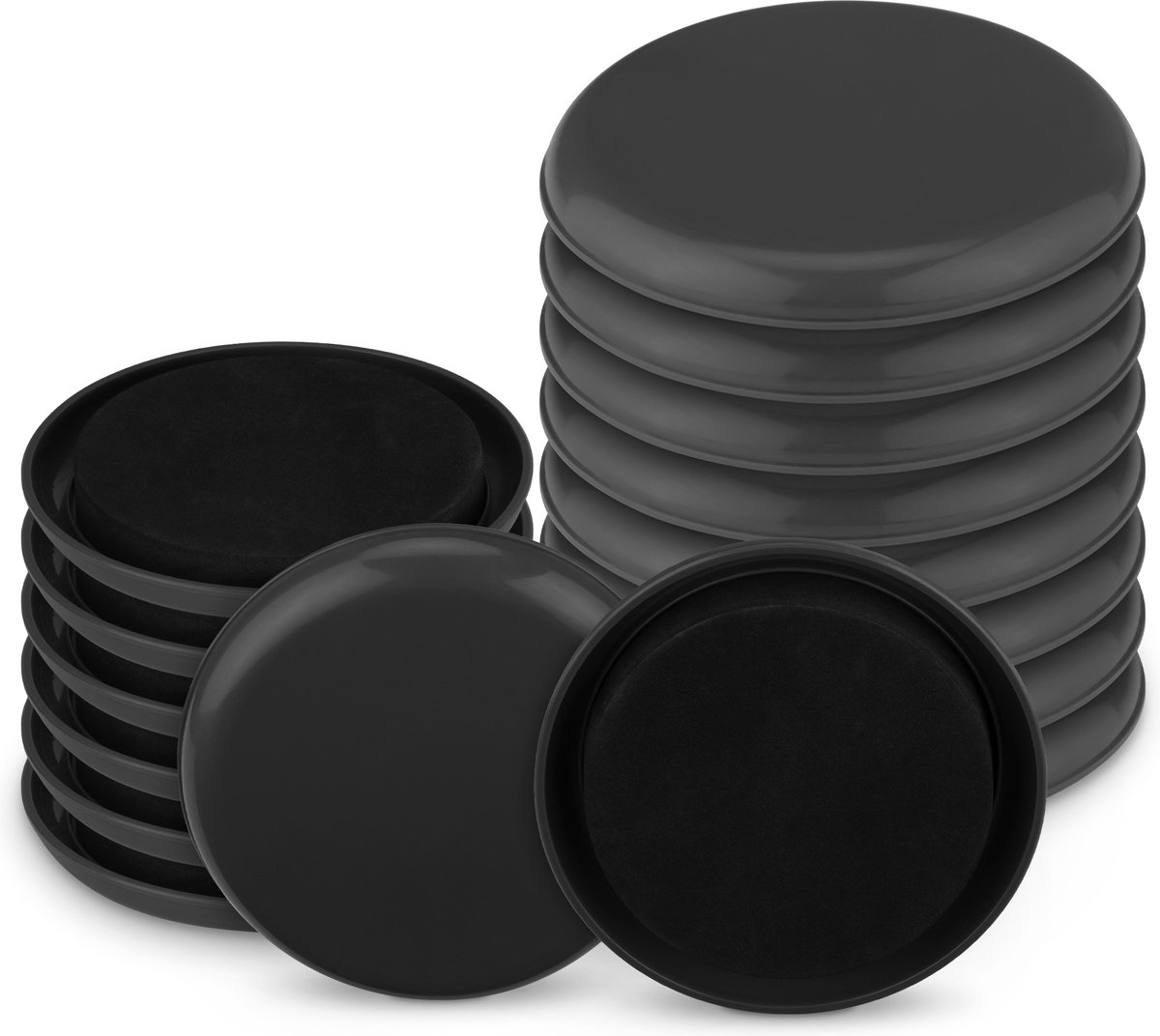   16x meubelglijders voor stoelpoten - Zelfklevende ronde viltjes voor onder meubelpoten - Geschikt voor houten vloeren en tapijt