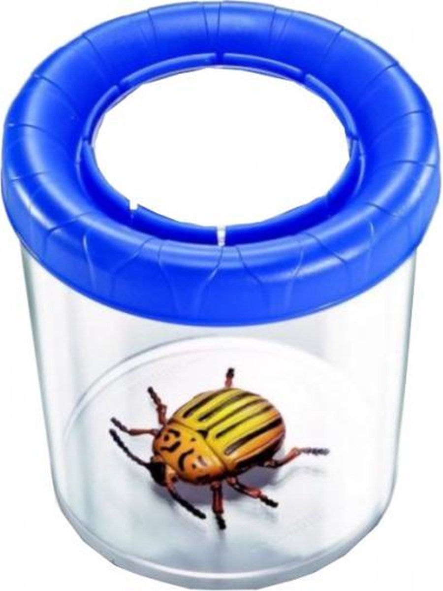 insectenpot junior 10 x 10 cm transparant/blauw