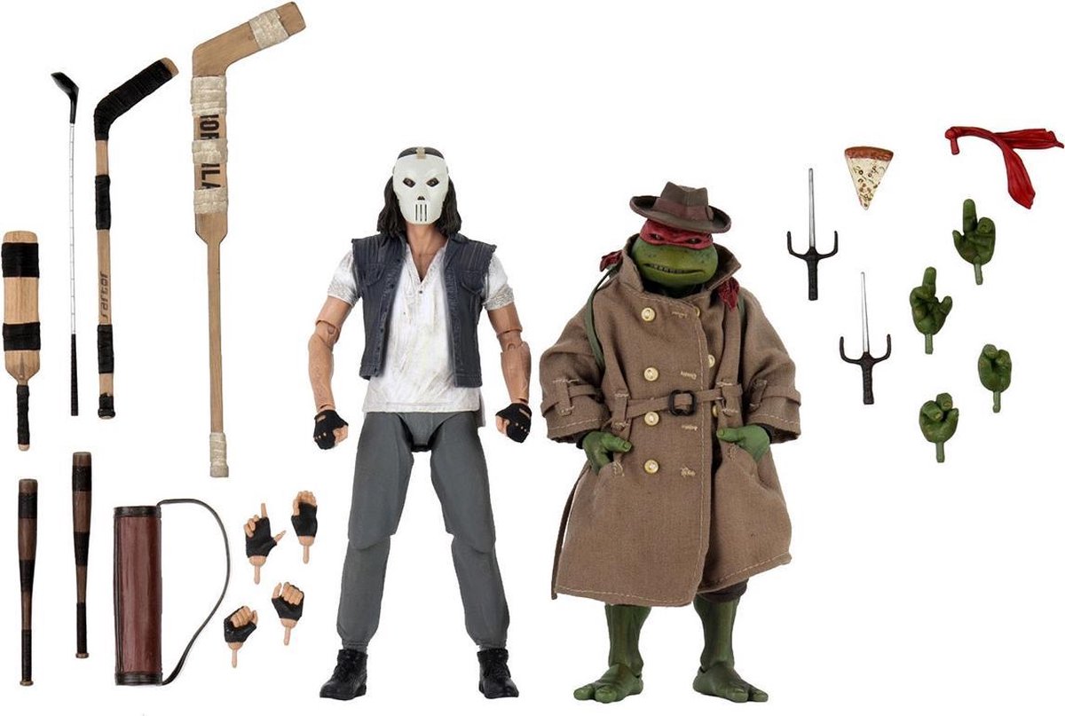 NECA TMNT: 1990 Movie - Casey Jones and Raphael in Disguise 7 inch Action Figure 2-Pack