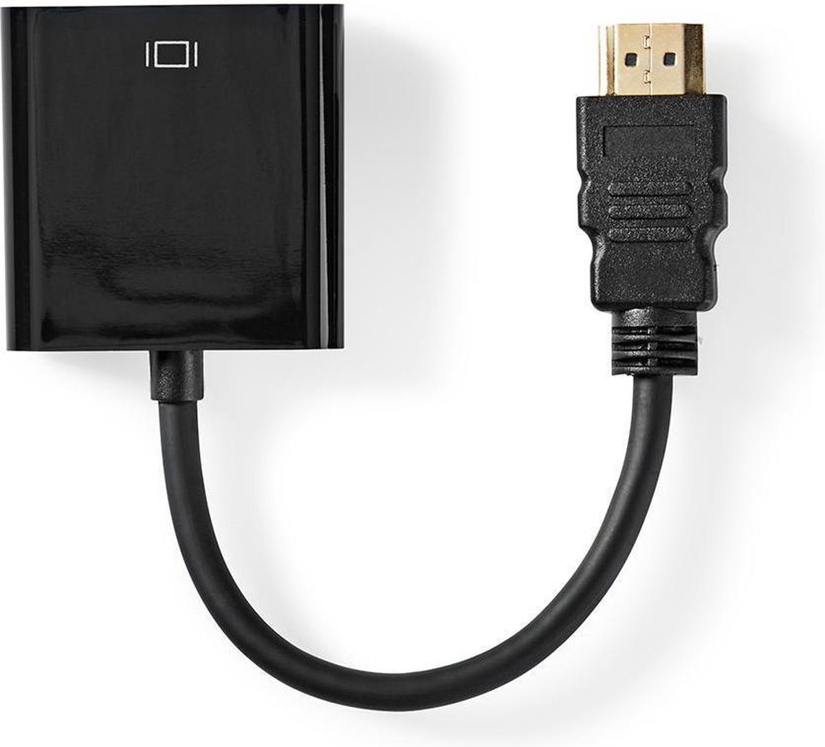 HDMI™ - VGA-Adapterkabel  HDMI™-Connector  VGA Female + 3,5mm-Uitgang  0,2 m  Zwart