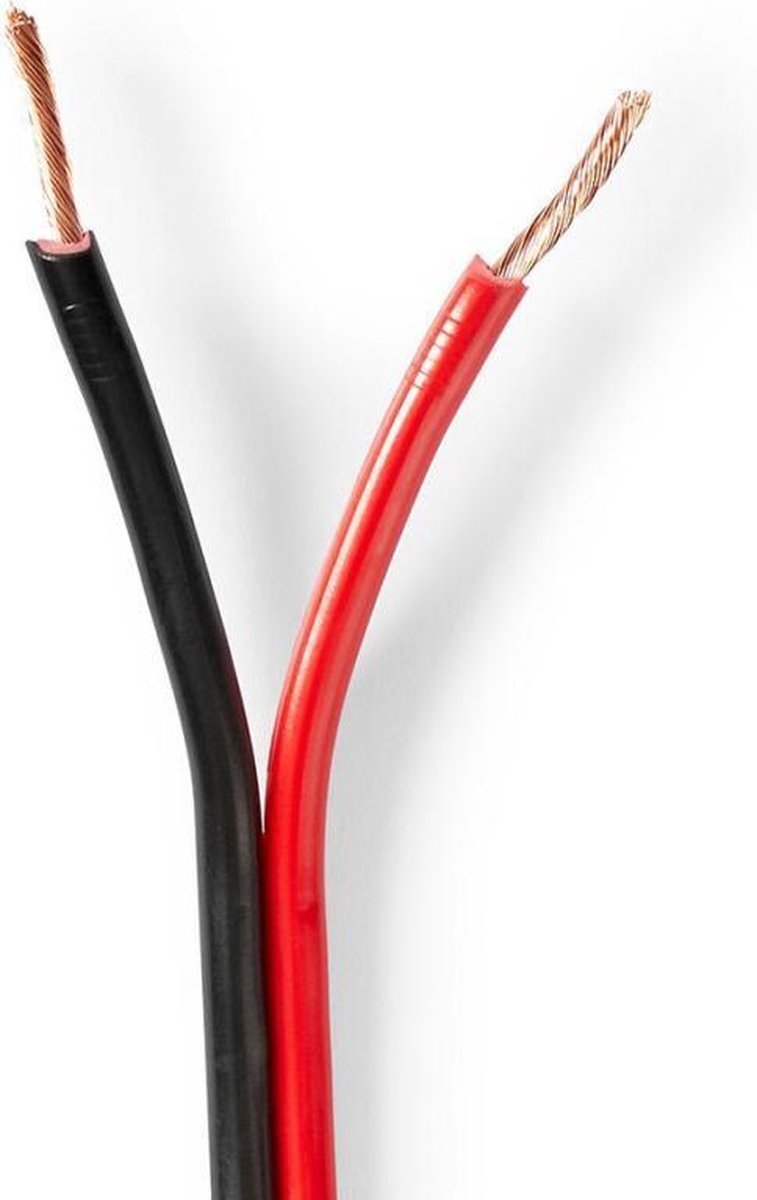 Nedis - Nedis CABR1500BK150 Speaker-kabel 2x 1,50 Mm2 15,0 M Op Rol Zwart/rood - 30 Dagen Niet Goed Geld Terug