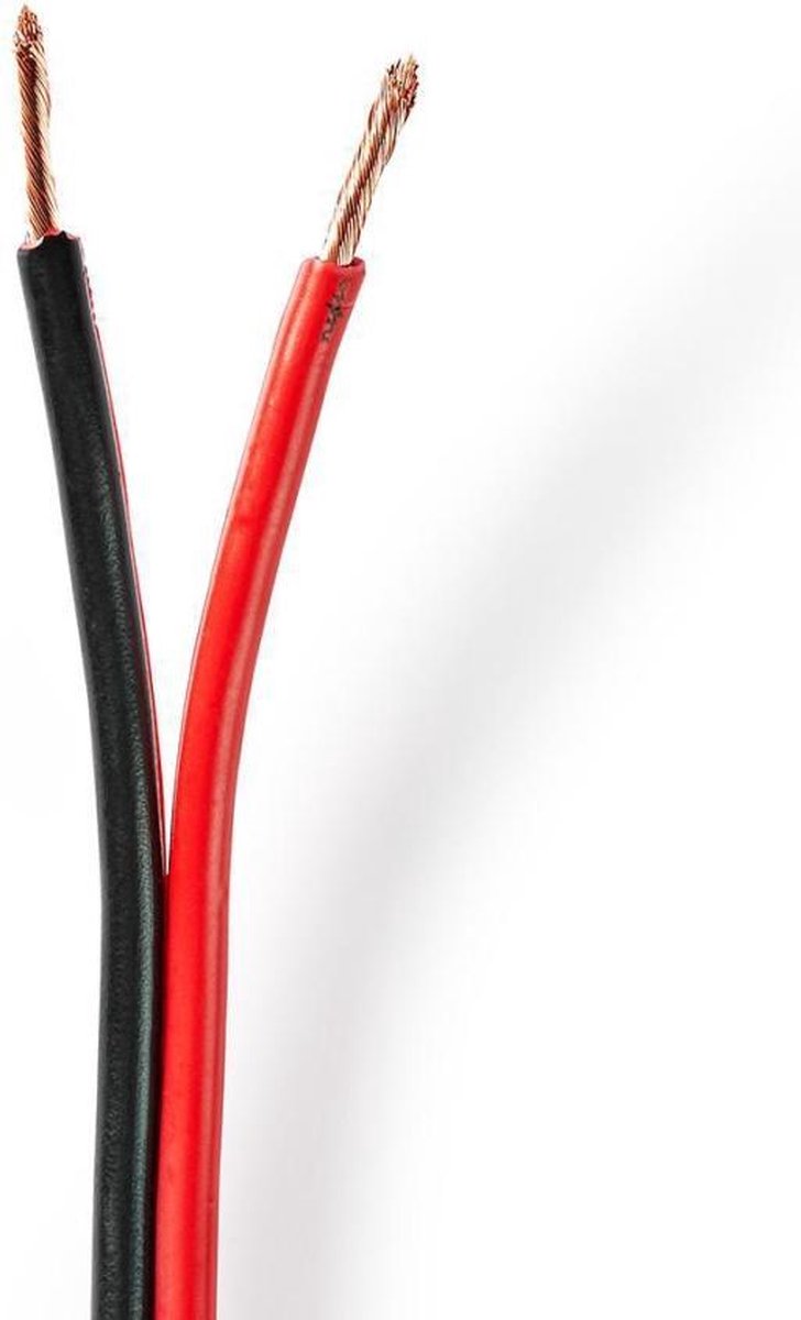 Nedis - Nedis CABR2500BK150 Speaker-kabel 2x 2,50 Mm2 15,0 M Op Rol Zwart/rood - 30 Dagen Niet Goed Geld Terug